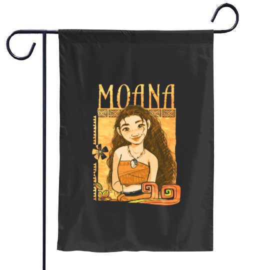 Disney Moana Artistic Tribal Island Smile Framed Portrait Garden Flags