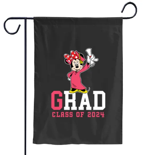 Disney Minnie Mouse 2024 Graduation Class of 24 Rad Grad Garden Flags