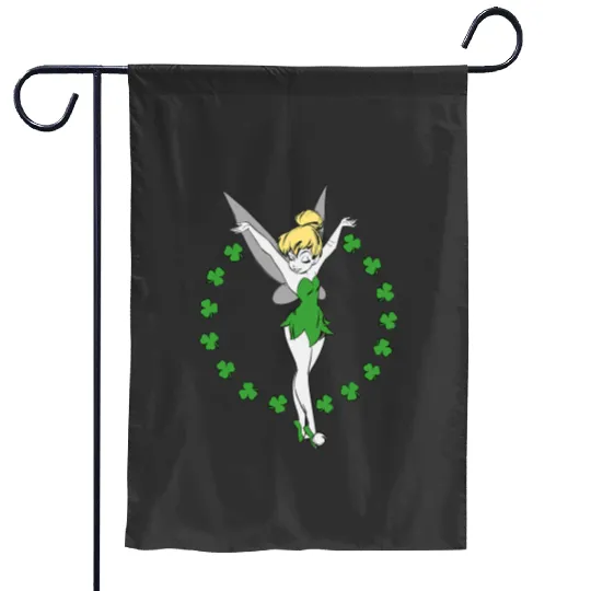 Disney Tinker Bell Ring of Shamrocks St. Patricks Day Garden Flags