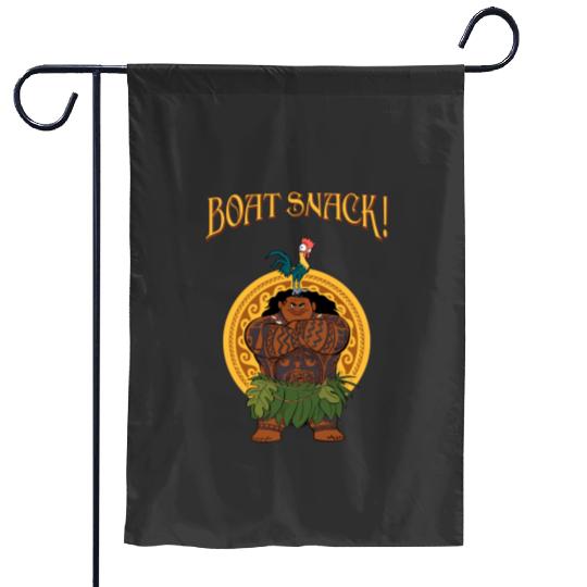 Funny Maui And Hei Hei Boat Snack Retro Garden Flags, Disney Moana