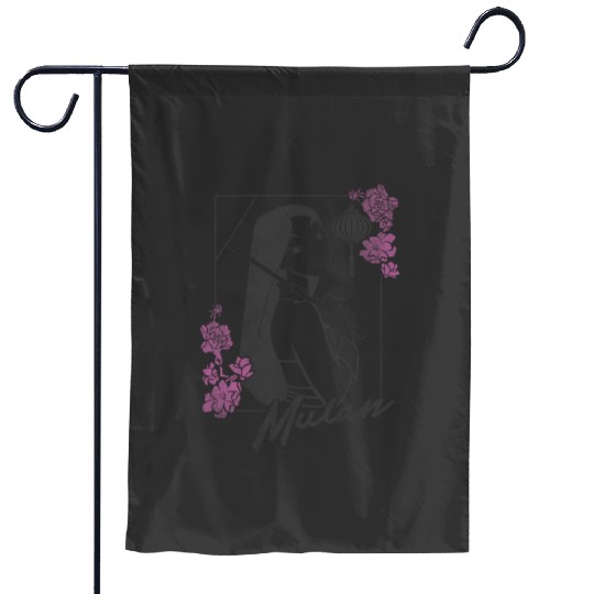 Disney Mulan Floral Outline Portrait Garden Flags
