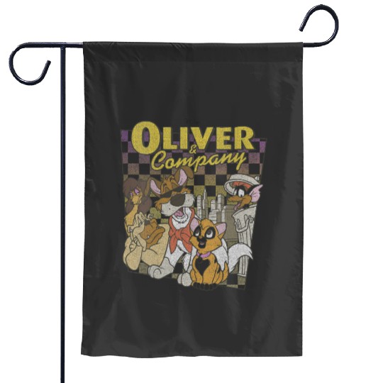 Womens Disney Oliver Company Checkerboard VNeck Garden Flags