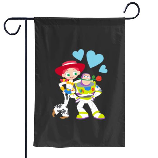 Disney and Pixars Toy Story Buzz and Jessie Valentines Day Garden Flags