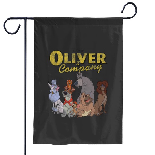 Disney Oliver And Company Group Shot Vintages Portrait Garden Flags