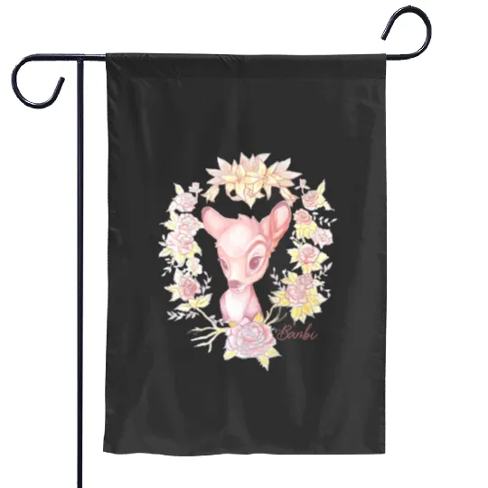 Disney Easter Bambi Floral Watercolor Portrait Premium Garden Flags