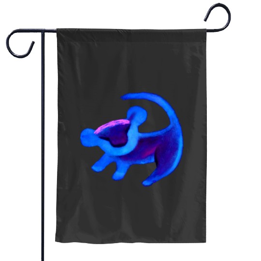 Disney The Lion King Simba Cave Painting Blue Hue Premium Garden Flags