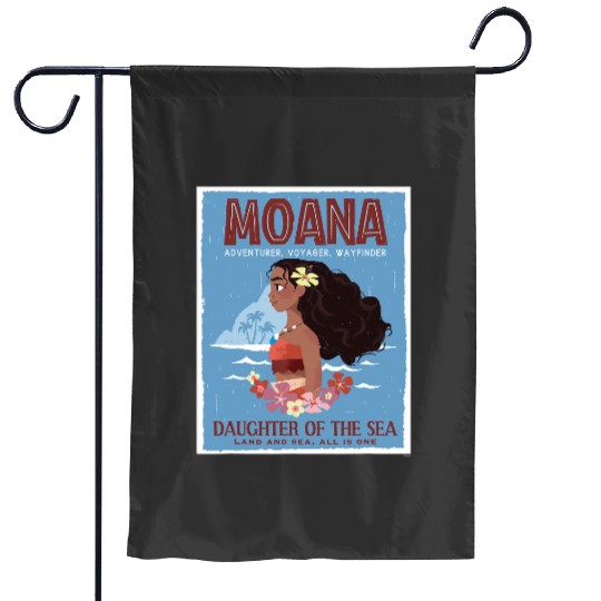 Disney Moana Adventurer Daughter of the Sea Retro Distressed Sao chep Garden Flags