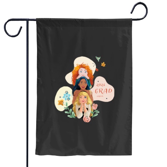 Disney Princess Trio Class of 24 Graduation New Grad 2024 Garden Flags