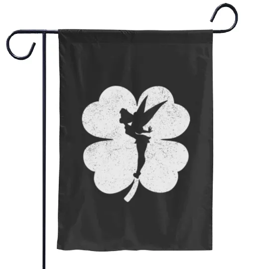 Disney Tinker Bell Shamrock Silhouette St. Patricks Day Garden Flags
