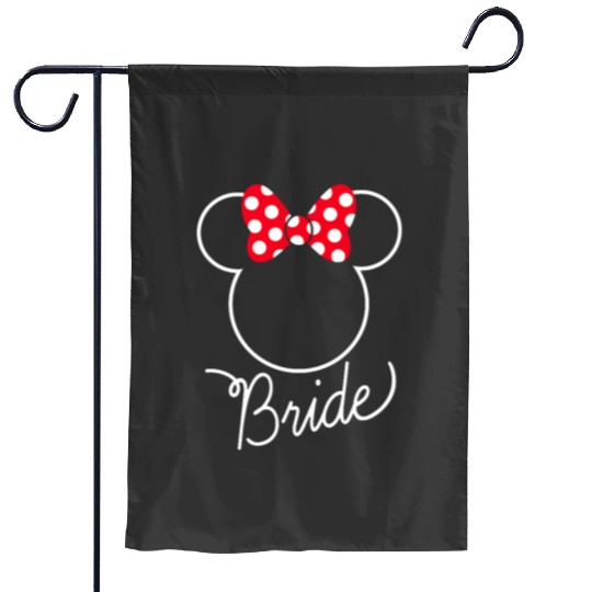 Disney Minnie Mouse Bow Bride Wedding Garden Flags