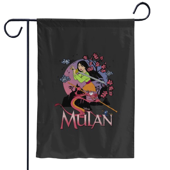 Disney Mulan Warrior Stance Sunset Garden Flags