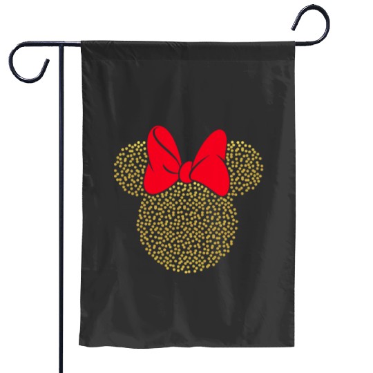Disney Minnie Mouse Dotted Gold Icon Garden Flags