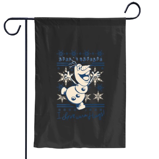 Womens disney frozens Olaf I Love Warm Hugs VNeck Garden Flags