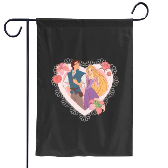 Disney Princess Rapunzel Flynn Rider Valentines Day Heart Garden Flags