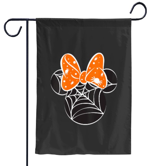 Womens Disney Mickey Friends Halloween Minnie Spider Web Logo VNeck Garden Flags