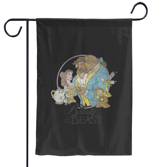 Womens Disney Beauty And The Beast Group Shot VNeck Garden Flags
