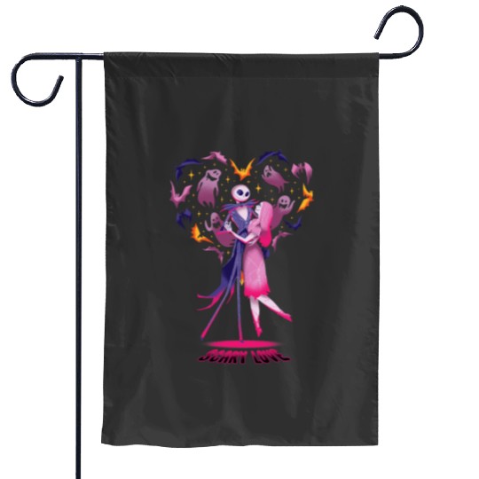 Disney The Nightmare Before Christmas Jack Sally Scary Love Garden Flags