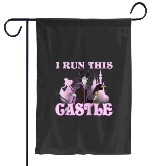 Disney Sleeping Beauty Maleficent I Run This Castle Portrait Raglan Baseball Tee Garden Flags