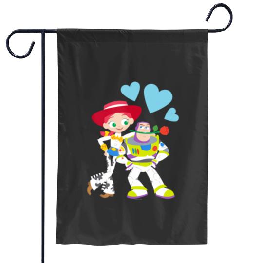 Disney and Pixars Toy Story Buzz and Jessie Valentines Day Garden Flags