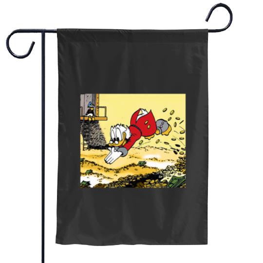 Disney DuckTales Scrooge McDuck Swimming In Cash Garden Flags