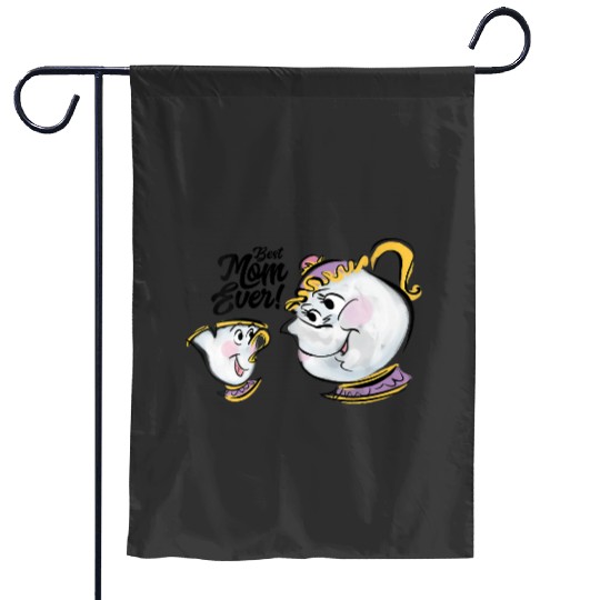 Womens Disney Beauty and the Beast Chip Mrs. Potts Best Mom Ever VNeck Garden Flags