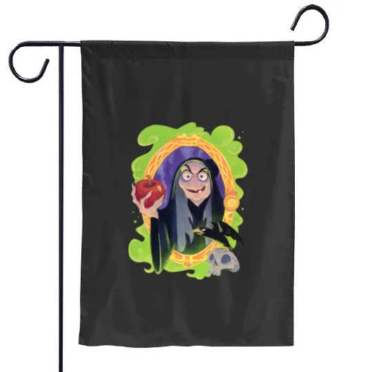Disney Evil Queen Garden Flags, Retro 90s Evil Queen Garden Flags, Poisonous Apple Garden Flags