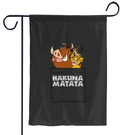 Disney Lion King Hakuna Matata Friends Pocket Graphic Tee Garden Flags