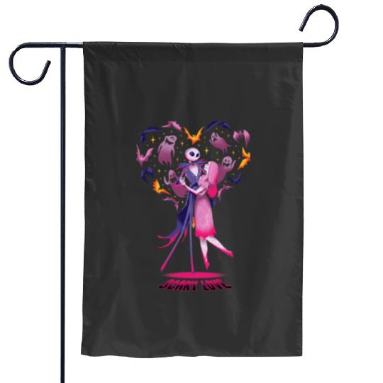 Disney The Nightmare Before Christmas Jack Sally Scary Love Garden Flags