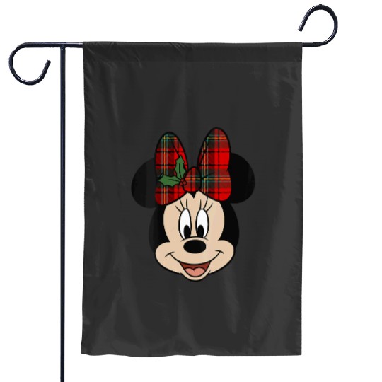 Womens Disney Mickey And Friends Christmas Minnie Mistletoe Bow VNeck Garden Flags