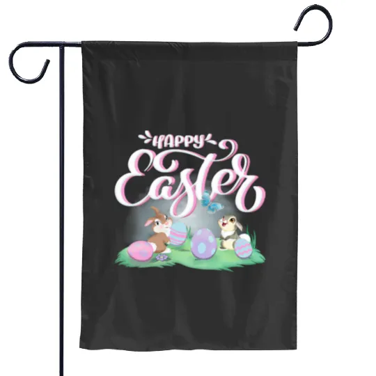 Womens Disney Bambi Happy Easter Thumper Miss Bunny Vintages Logo VNeck Garden Flags