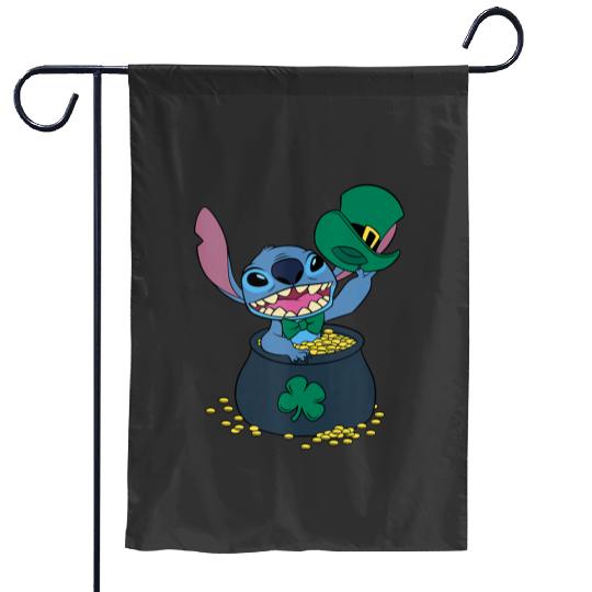 Disney Stitch Pot of Gold Shamrock St. Patricks Day Tank Top Garden Flags