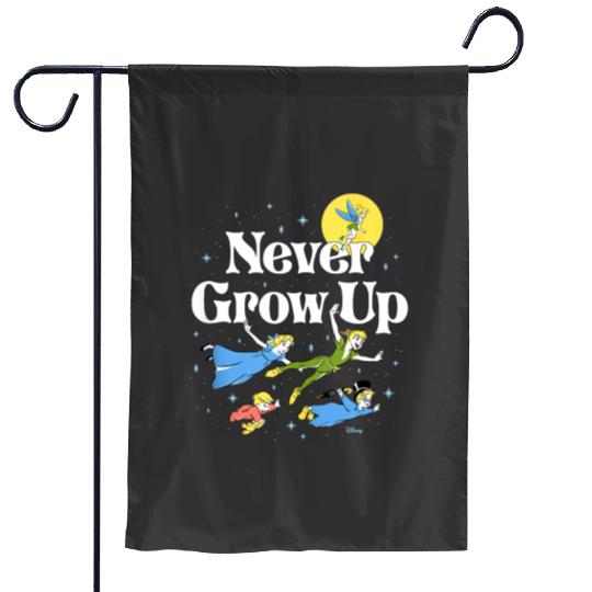 Vintage Never Grow Up Peter Pan Garden Flags, Disney Peter Pan Garden Flags