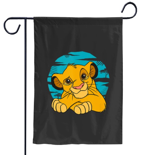 Disney The Lion King Young Simba Resting Blue 90s Garden Flags