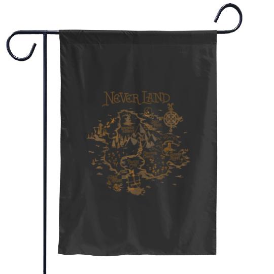 Disney Peter Pan Neverland Map Garden Flags, Return to Never Land Garden Flags