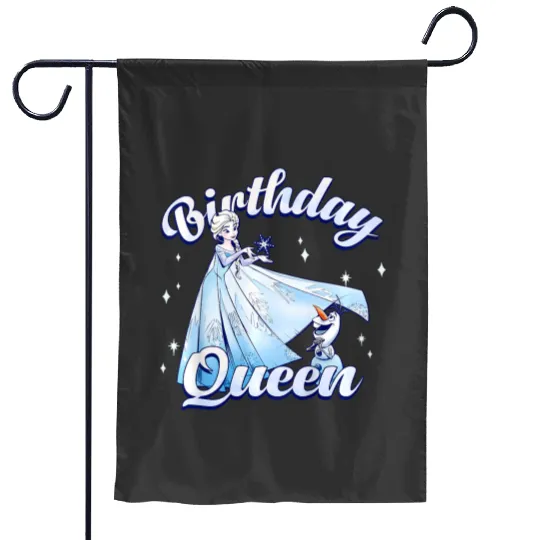 Kids disney frozenss Birthday Queen Elsa Olaf Portrait Youth Garden Flags