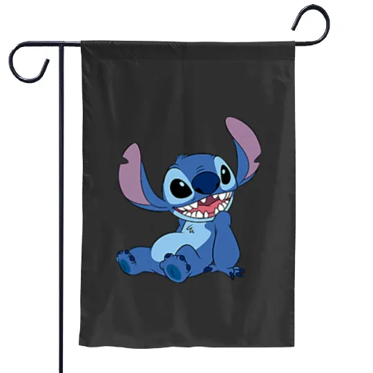 Disney Lilo Stitch Happy Stitch Pocket Logo Garden Flags
