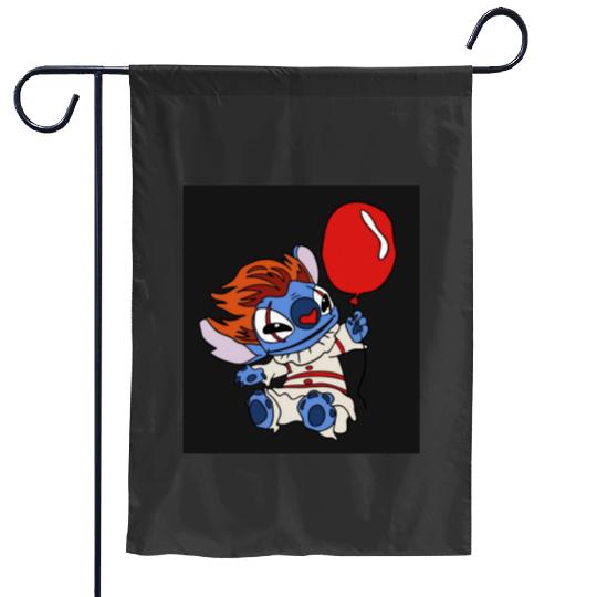 Pennywise Stitch Halloween Garden Flags, Disney Halloween Garden Flags