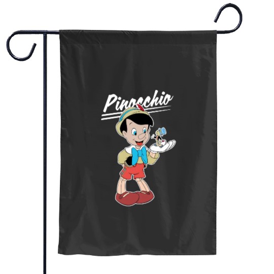 Retro Disney Pinocchio and Jiminy Cricket Garden Flags