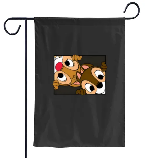 Chip n Dale Garden Flags, Disney Character Garden Flags, Chip and Dale Characters, Chip n Dale Snacks Garden Flags