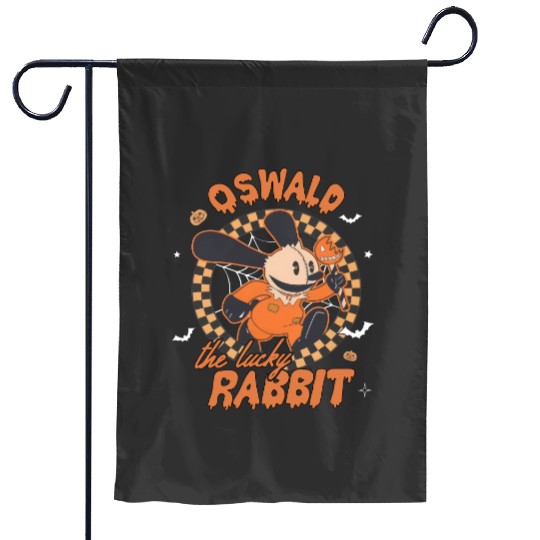 Retro Disney Oswald The Lucky Rabbit Halloween Garden Flags, Spooky Season Garden Flags