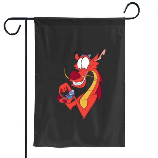 Disney Mulan Mushu And CriKee Pocket Logo Garden Flags