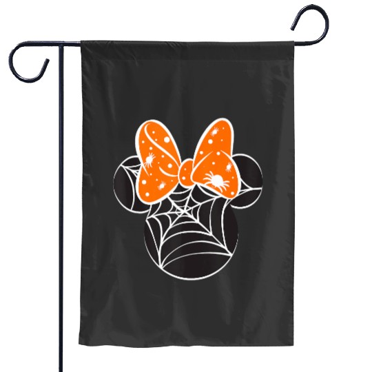 Disney Mickey Friends Halloween Minnie Spider Web Logo Garden Flags