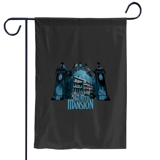 Disney Haunted Mansion Movie Gracey Manor Gates Garden Flags