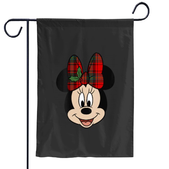 Womens Disney Mickey And Friends Christmas Minnie Mistletoe Bow VNeck Garden Flags