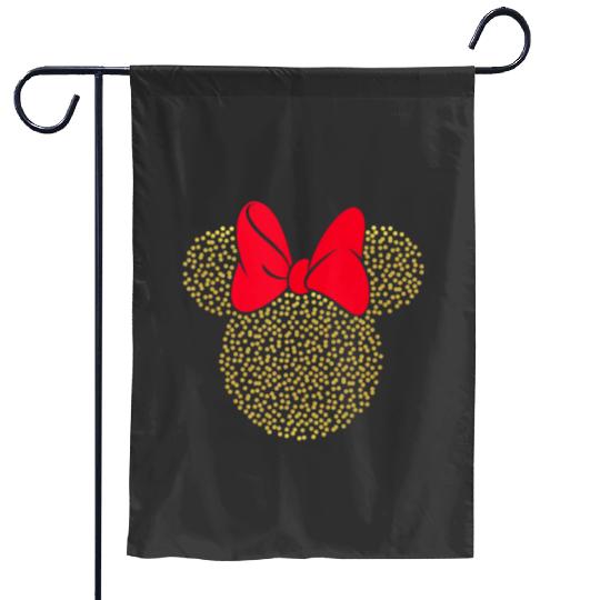 Disney Minnie Mouse Dotted Gold Icon Garden Flags