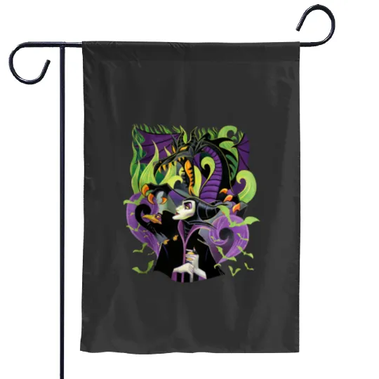 Retro  Maleficent Garden Flags, Halloween Villains Garden Flags, Maleficent Witch, Disney Halloween 2024 Garden Flags
