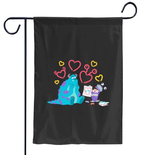 Disney and Pixars Monsters Inc. Sulley Boo Kitty Hearts Garden Flags