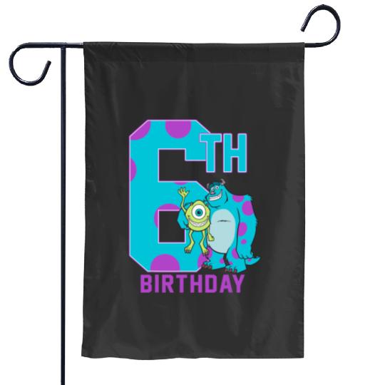 Disney Pixars Monsters Inc. Mike Sully Happy 6th Birthday Garden Flags