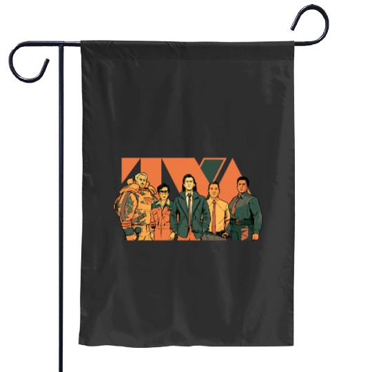 marvels Studios Loki Season 2 Loki Crew TVA Logo Disney MCU Garden Flags