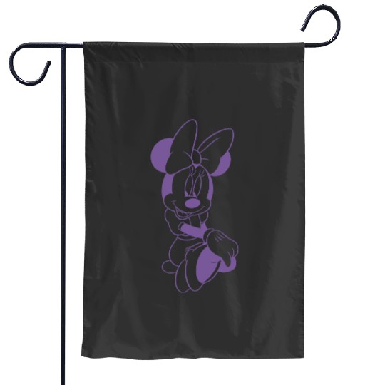 Disney Minnie Mouse Sitting Pose Purple Outline Portrait Garden Flags